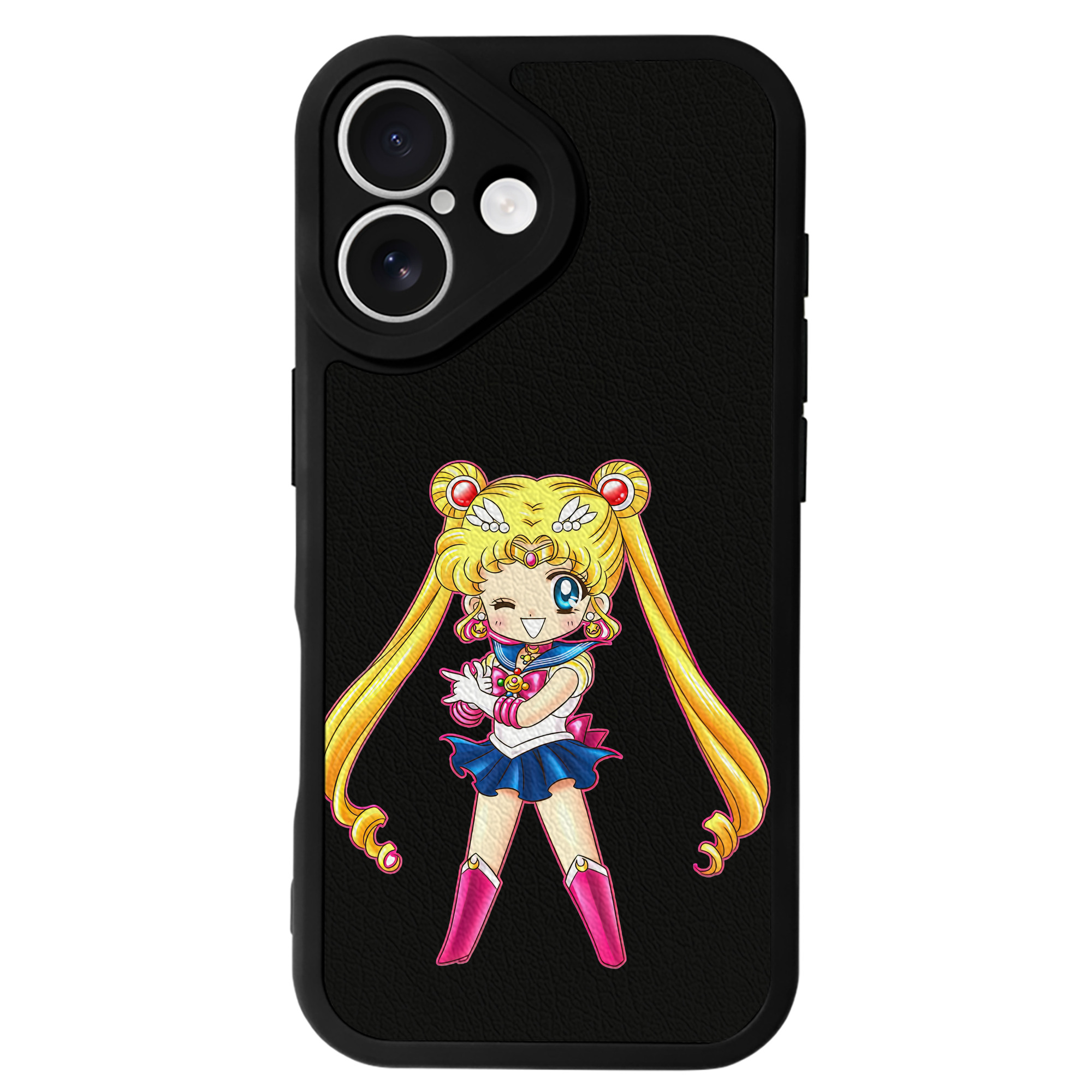 （画像用） 美少女戦士セーラームーン 月野 うさぎ つきの うさぎ Sailor Moon Tsukino Usagi 【iPhone 16シリーズ対応】シリコンスマホケース（レザー調） 材質：シリコン